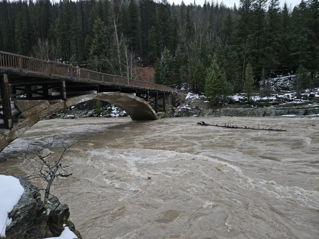 Thursday, Dec. 11th, 2025 15:38 MST Middle Fork of the Flathead Wild & Scenic River looking downstream towards Belton Bridge, near West Glacier, MT