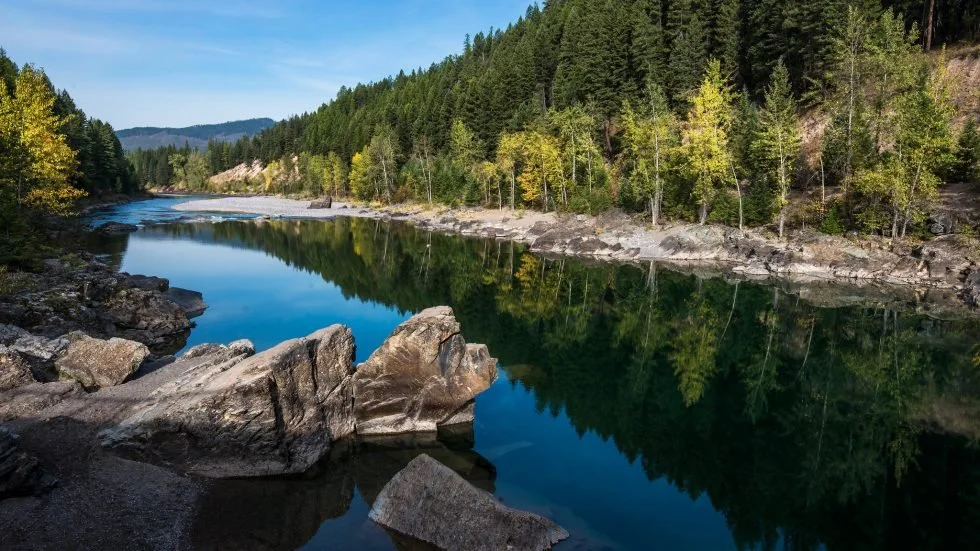 A calm spring morning on the Flathead River. Photo: Glacier National Park Conservancy