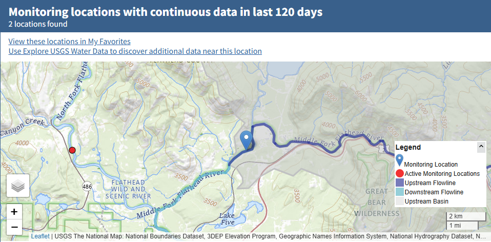 Graphs & map sourced: M F Flathead River near West Glacier MT - USGS Water Data for the Nation