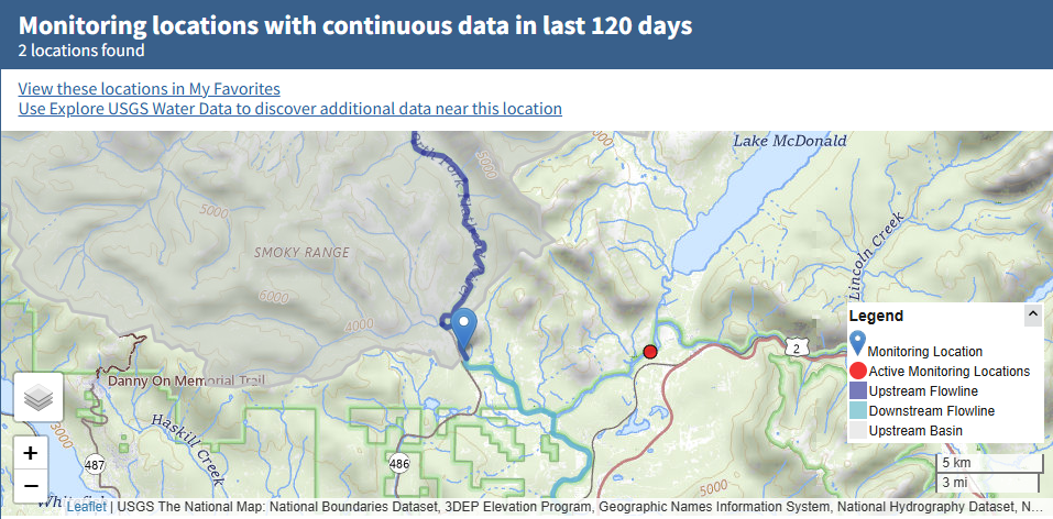 Graphs & map sourced: N F Flathead River nr Columbia Falls MT - USGS Water Data for the Nation